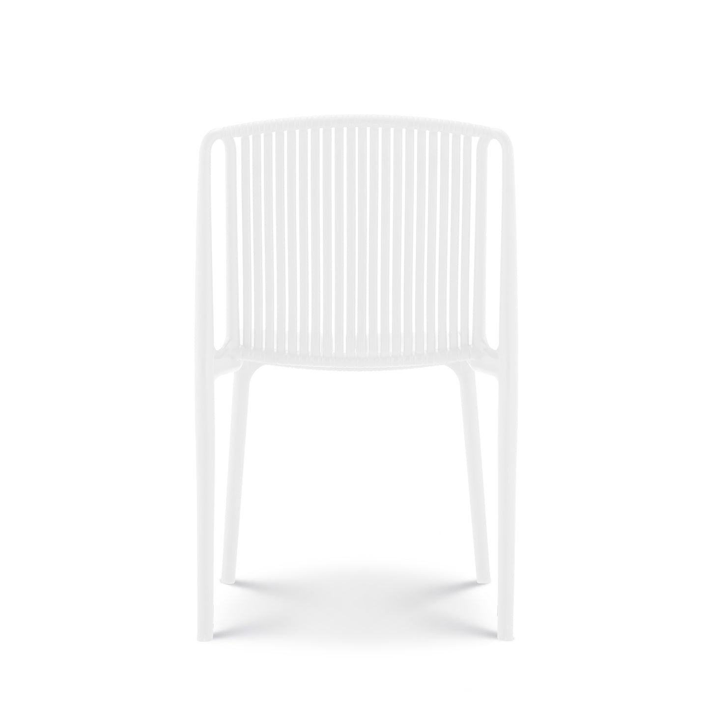 Lot de 4 chaises de Jardin ou Terrasse Blanches en Résine Polypropylène