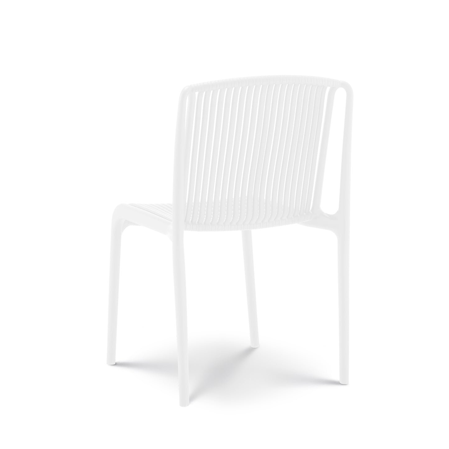 Lot de 4 chaises de Jardin ou Terrasse Blanches en Résine Polypropylène