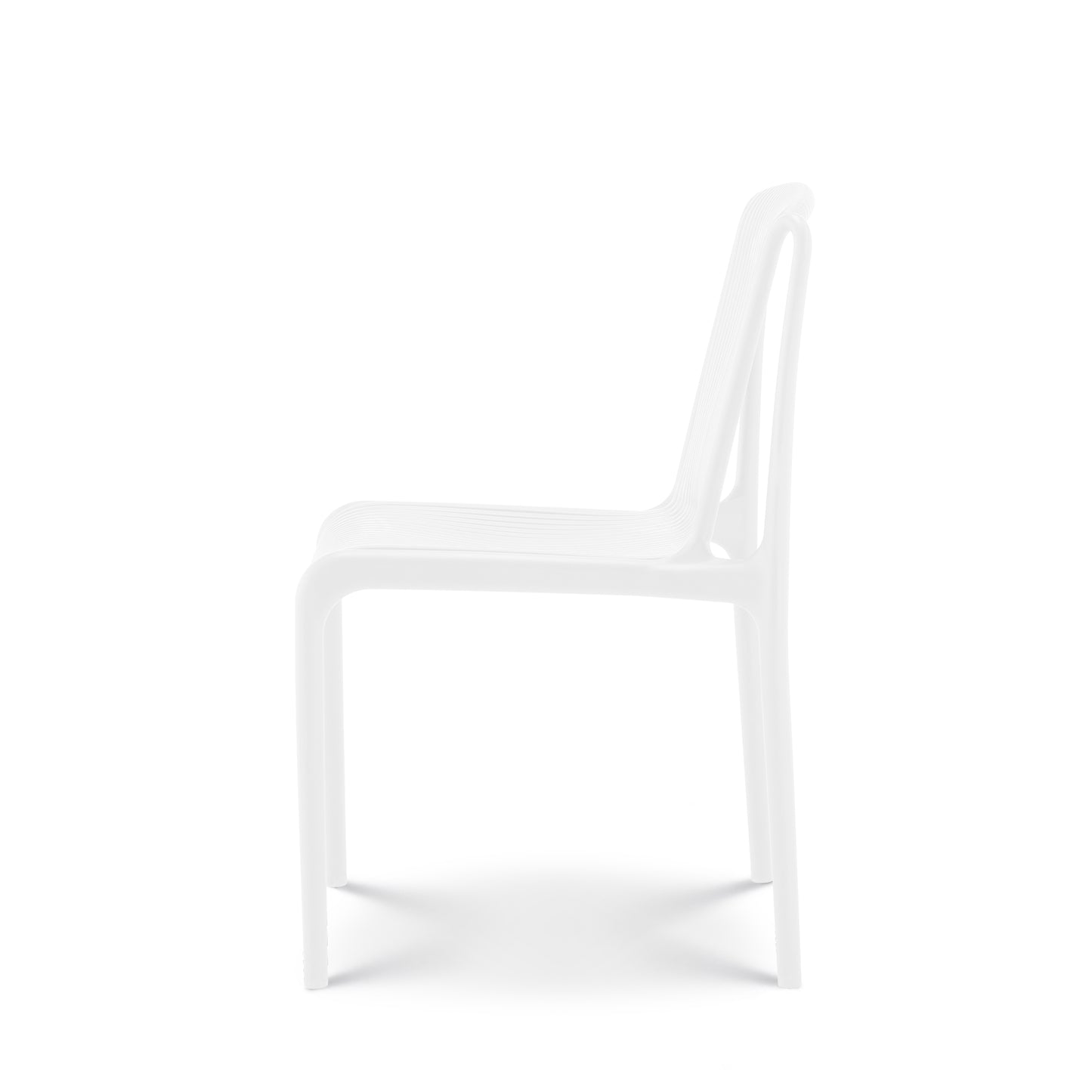 Lot de 4 chaises de Jardin ou Terrasse Blanches en Résine Polypropylène