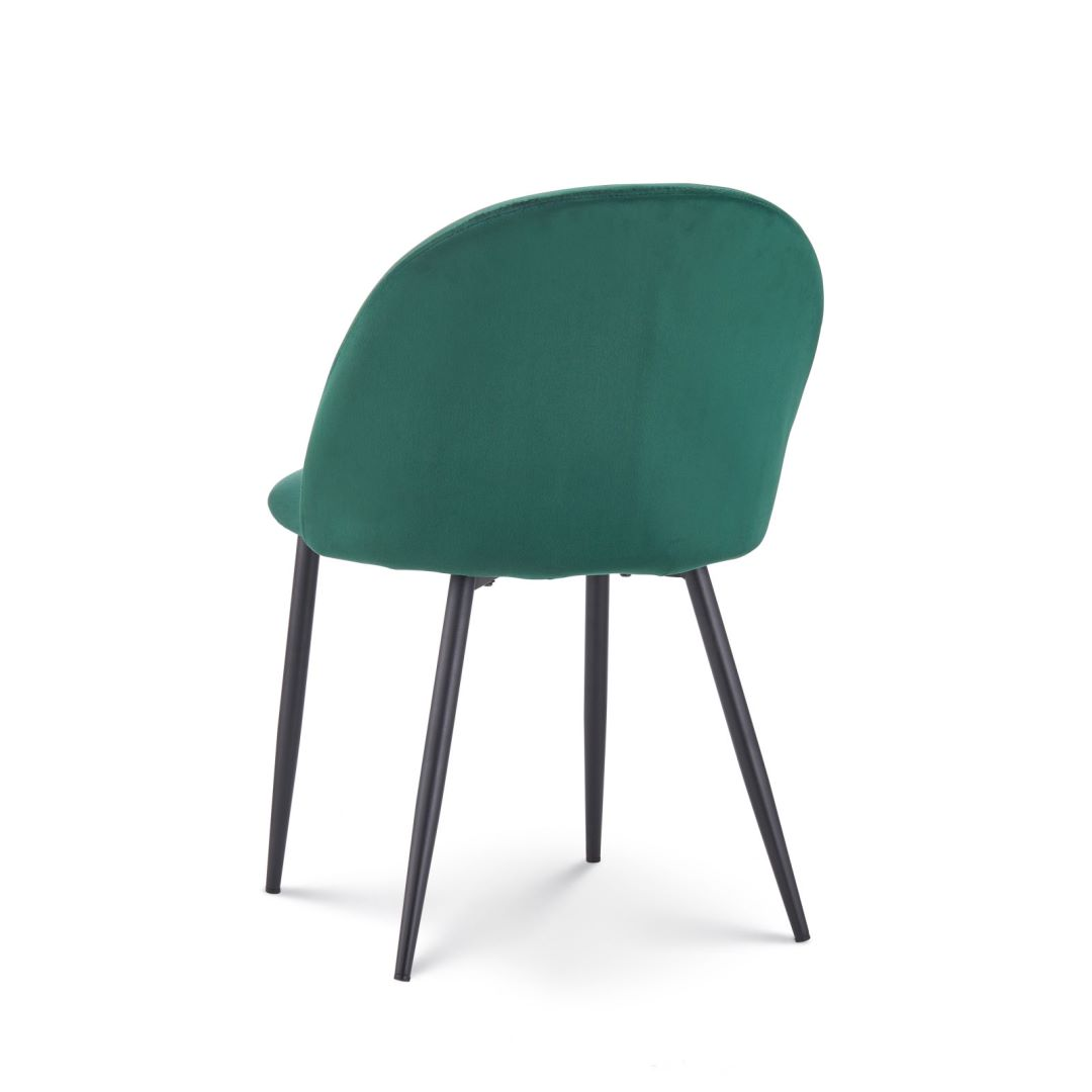 Lot de 4 chaises ISALYS en tissu velours vert foncé