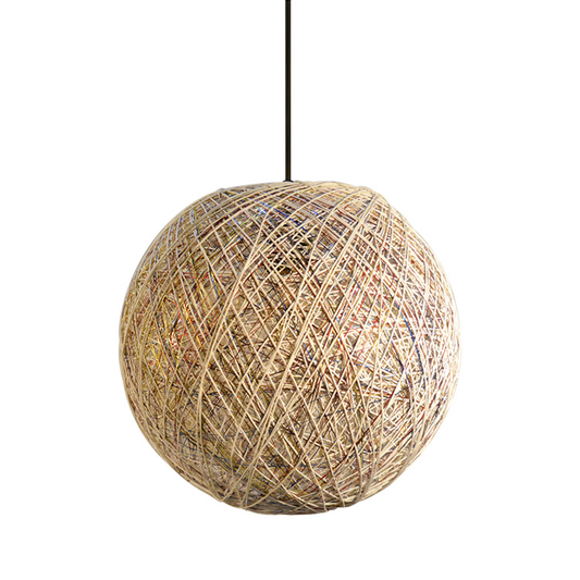 Suspension en corde de papier naturel MISTRA forme boule