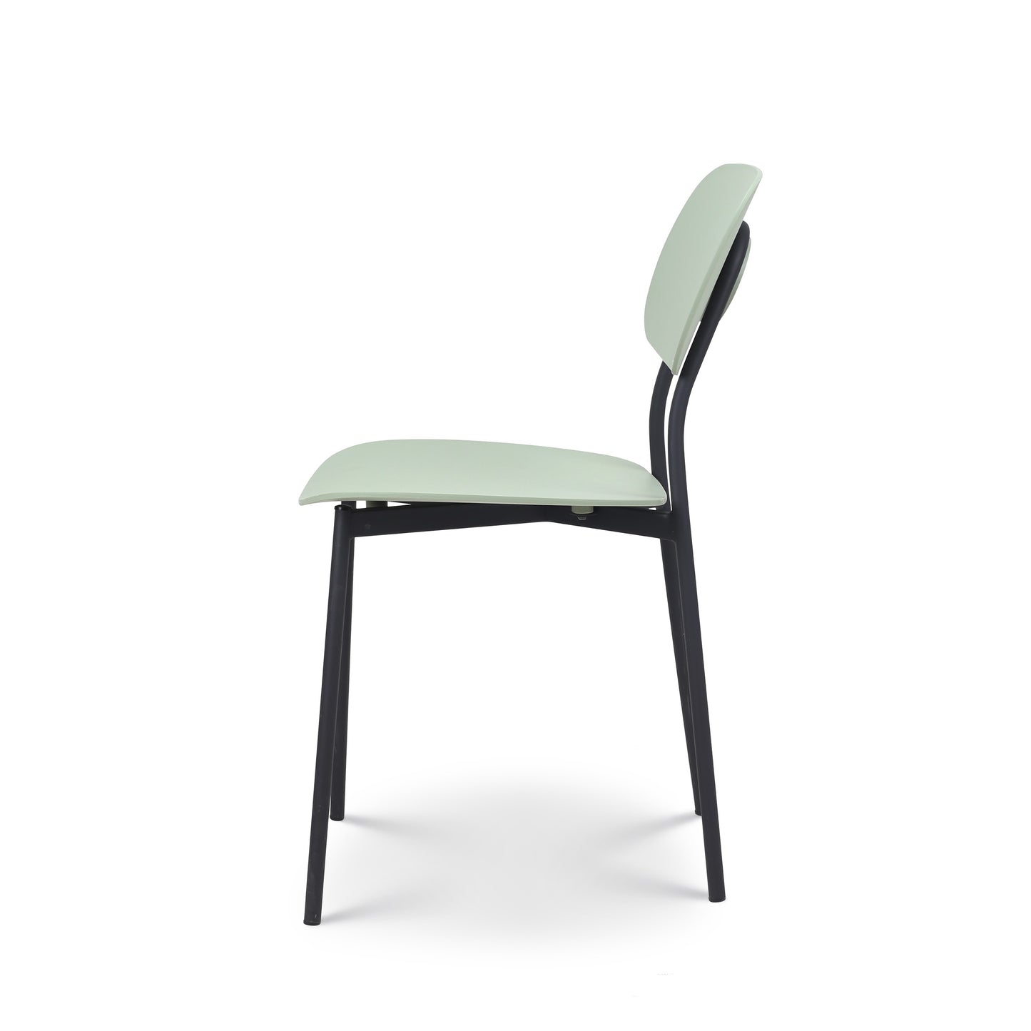 Chaise style contemporain verte et pieds en métal noir - modèle LEA