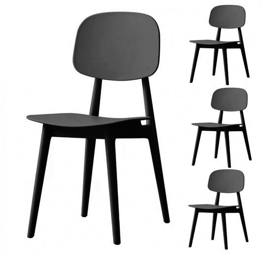 Lot de 4 chaises scandinaves noires modernes et confortable