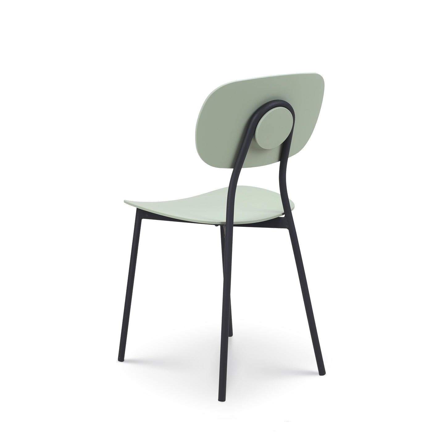 Chaise style contemporain verte et pieds en métal noir - modèle LEA