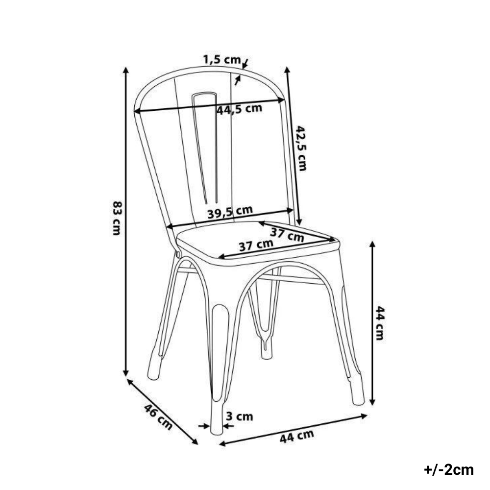 Chaise en métal noir mat avec assise en bois clair - Style industriel