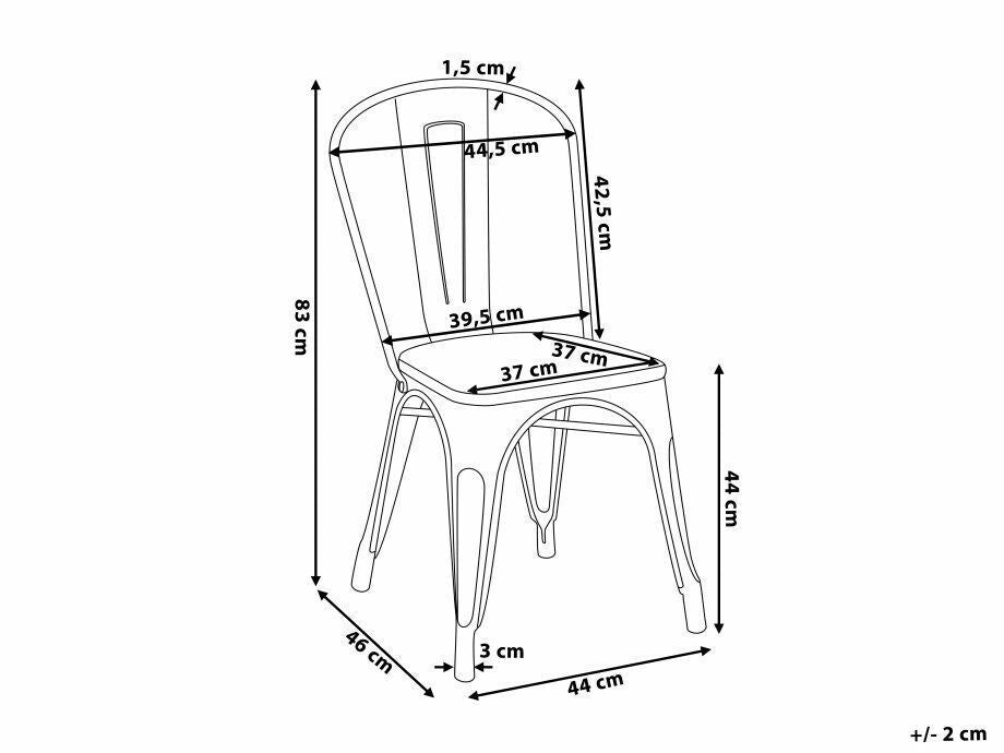 Lot de 4 chaises style industriel en métal noir brillant