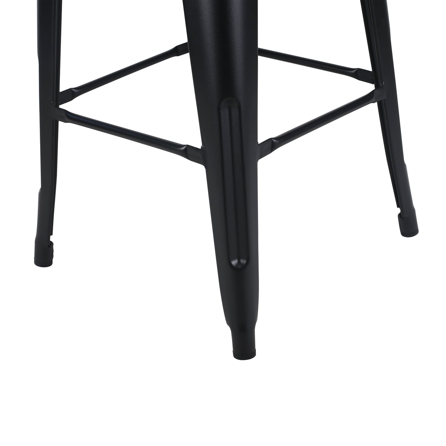 Tabouret de bar en métal noir mat style industriel - Sans dossier - Hauteur 66 cm