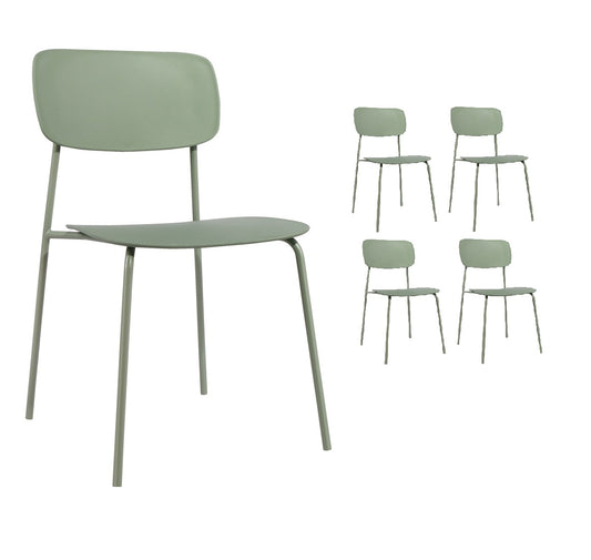 Lot de 4 chaises scandinaves au design minimaliste coloris vert très tendance